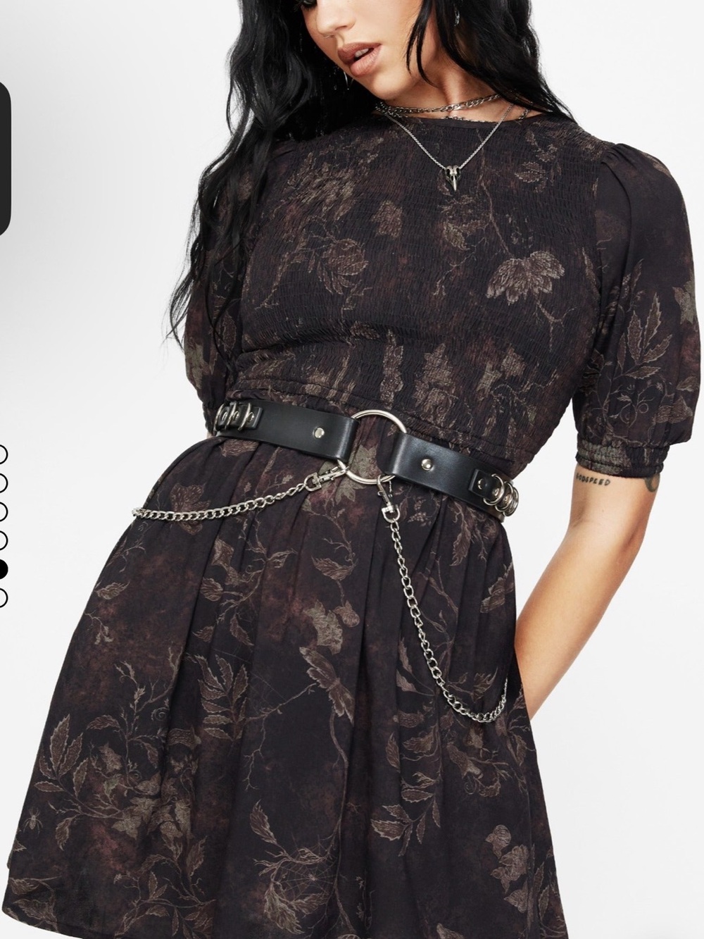 Disturbia Black Floral Mini Dress - Picture 3 of 3